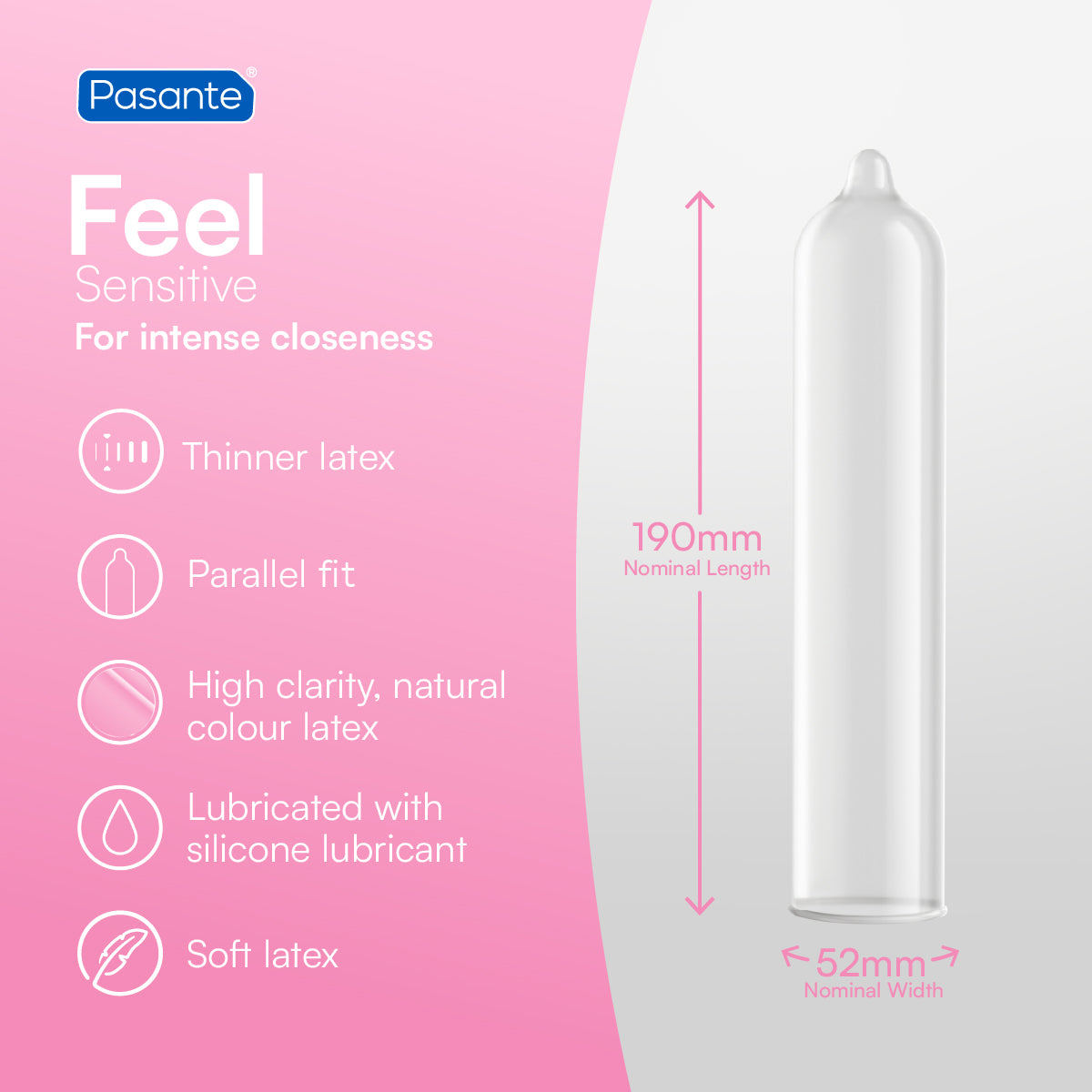 Pasante Sensitive Feel Condom Specification