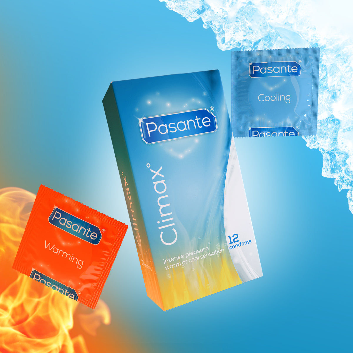 Pasante Passion Ribbed Condoms with cooling and warming sensations