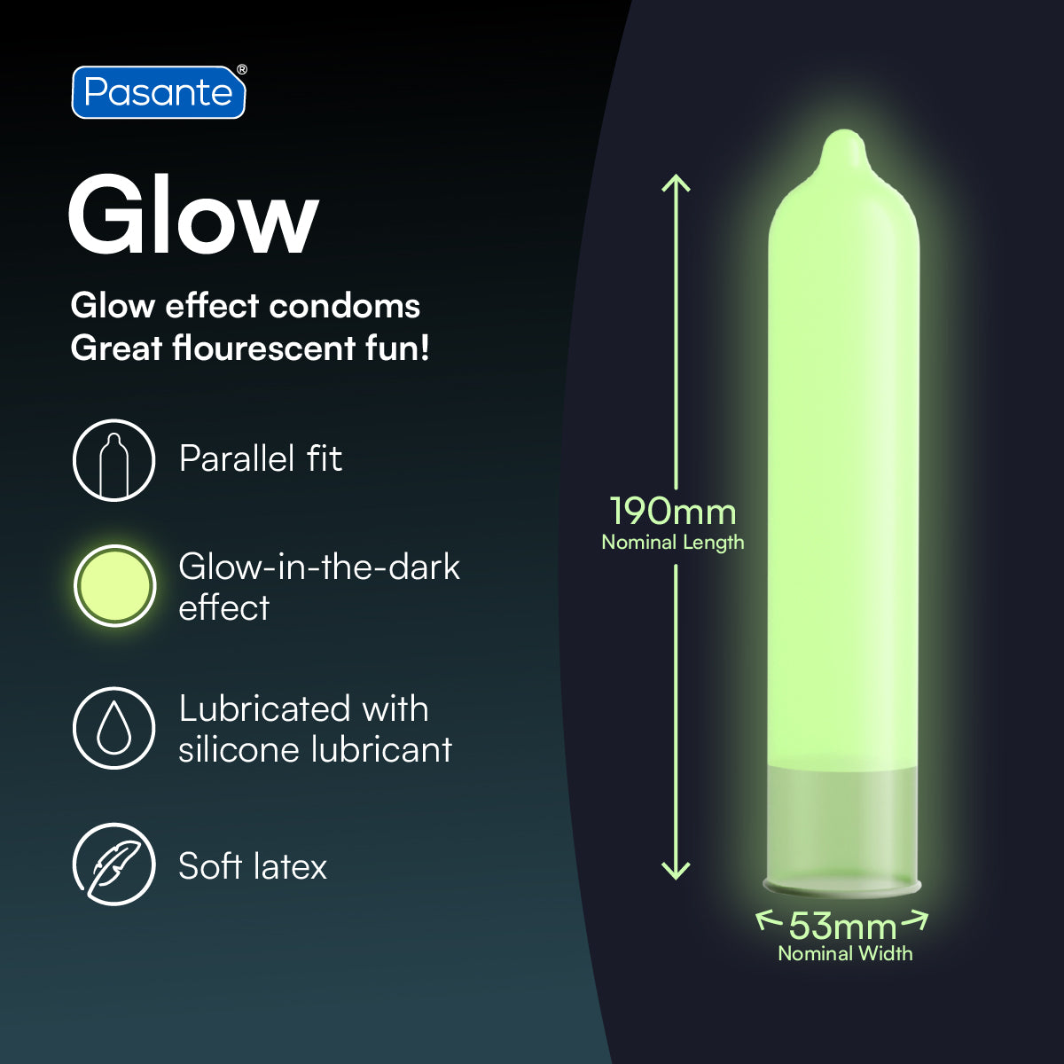 Pasante Glow Condom Specification