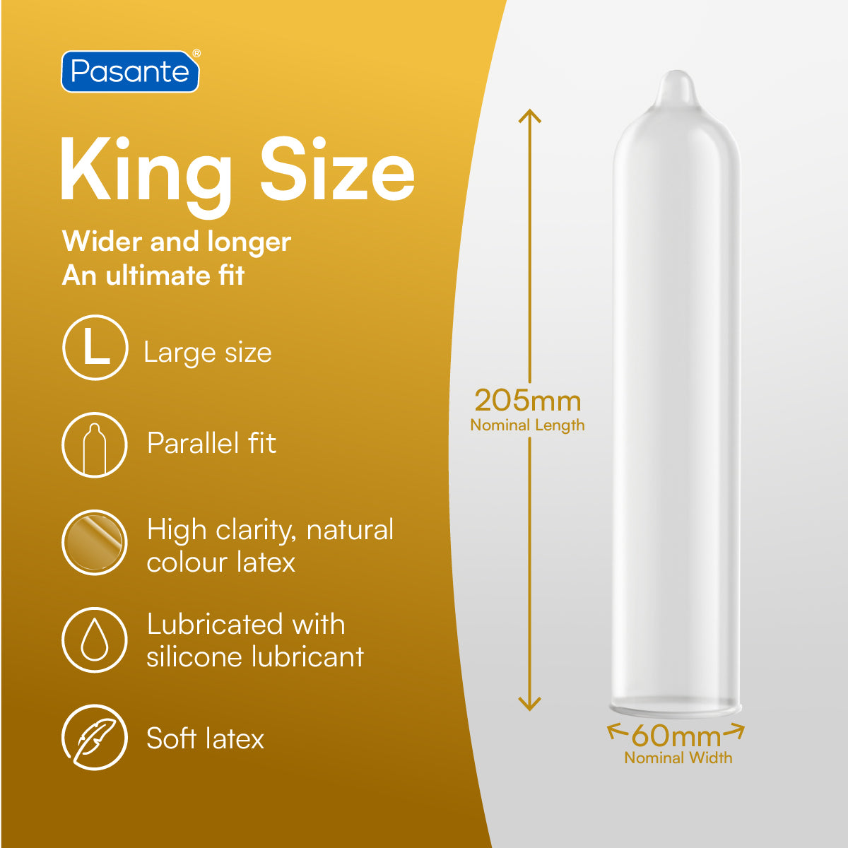 Pasante King Size Condom Specification