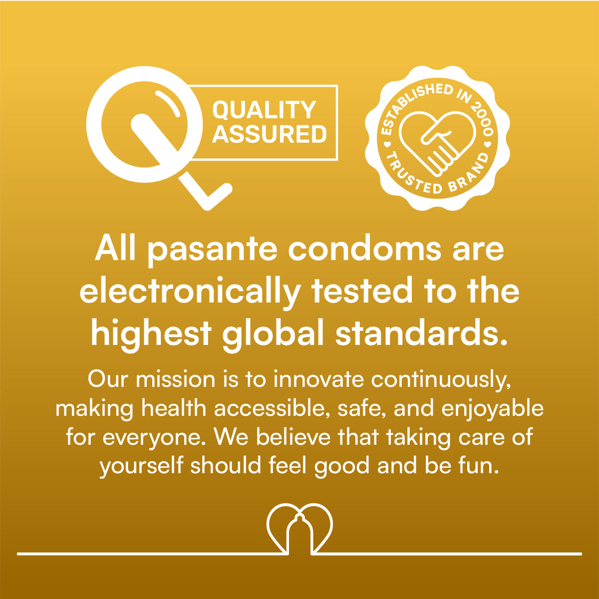 Pasanet condoms - quality assured statement and logos
