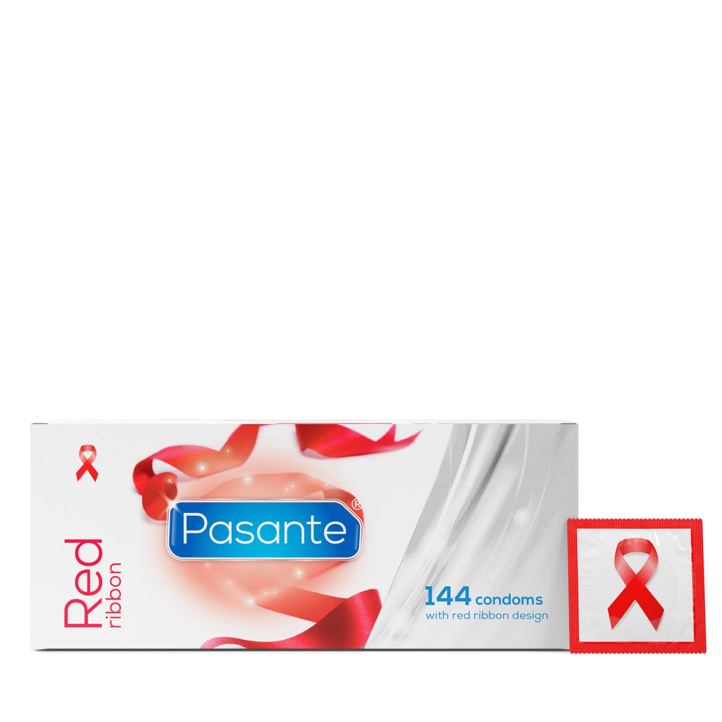 Pasante Red Ribbon Condoms 144 Clinic Pack with Foil