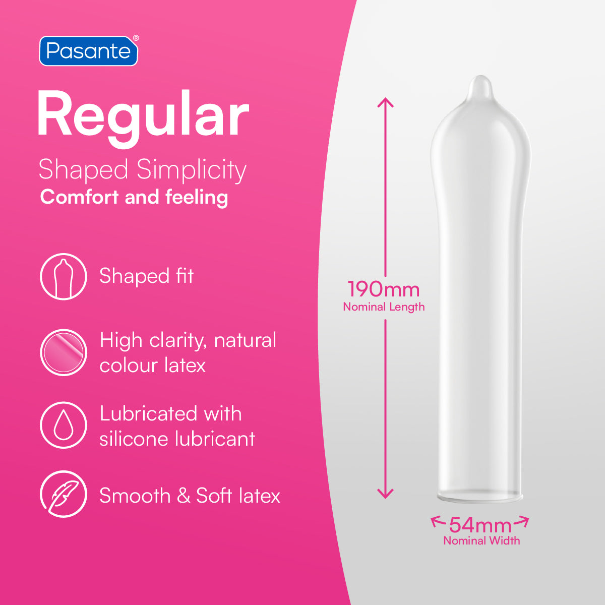 Pasante Regular Condom Specification guide