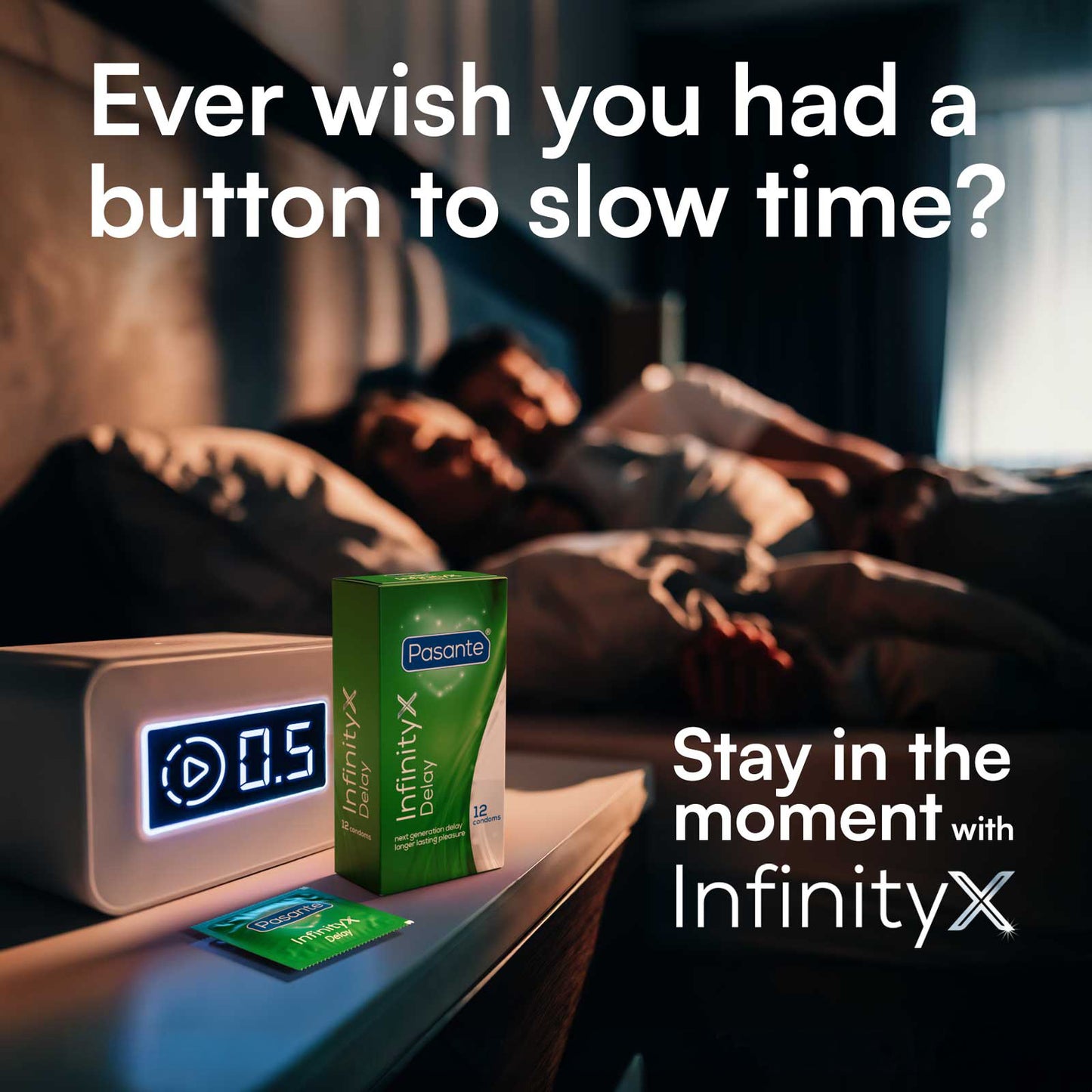 Pasante Infinity X Delay Condoms with Benzocaine 12 Pack