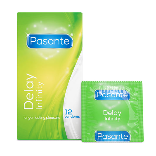 Pasante Delay Infinity condoms 12 pack with foil