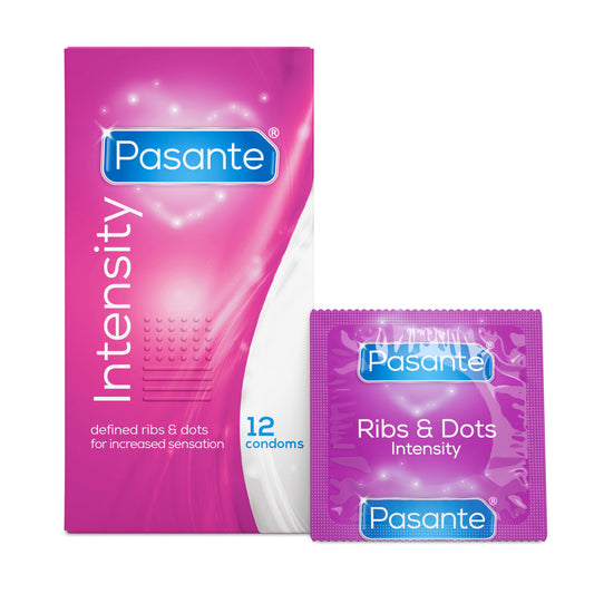 Pasante Intensity ribbed and dotted Condoms 12 Pack