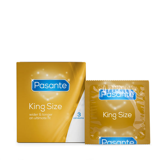 Pasante King Size Condoms 3 Pack with Foil