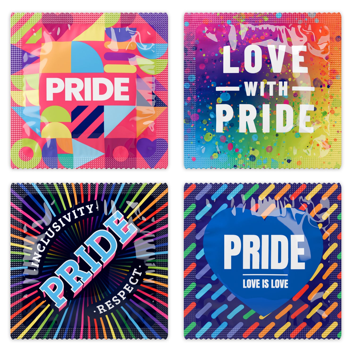 Pasante Pride condoms designs 