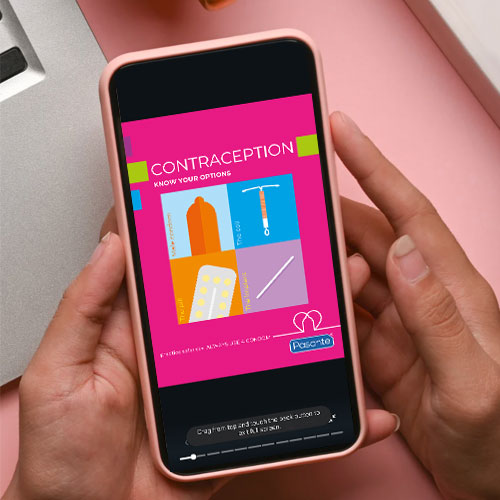 digital sexual health guides shown on a phone