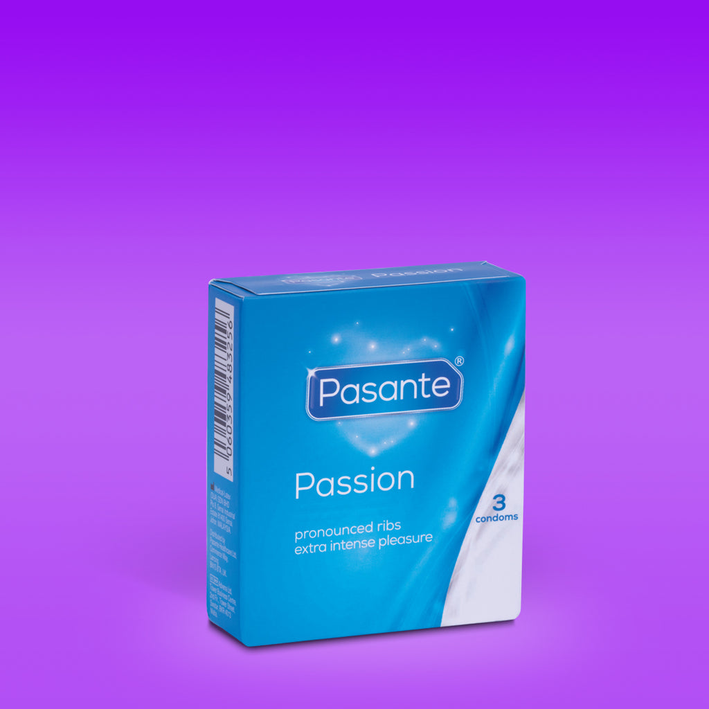 Pasante Passion Ribbed Condoms 3 Pack