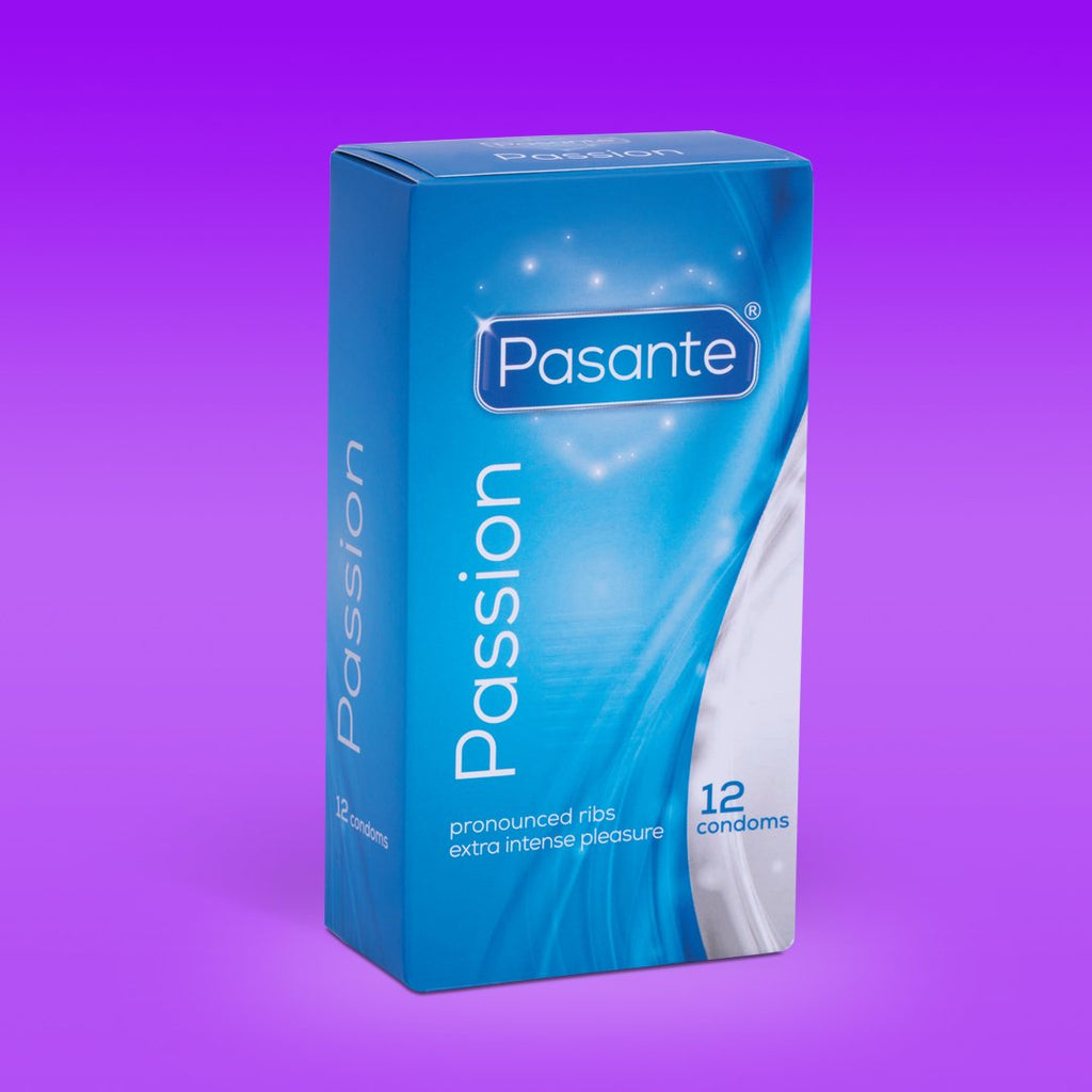 Pasante Passion Ribbed Condoms 12 Pack